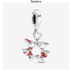 Pandora Silver and Red Charm Bracelet